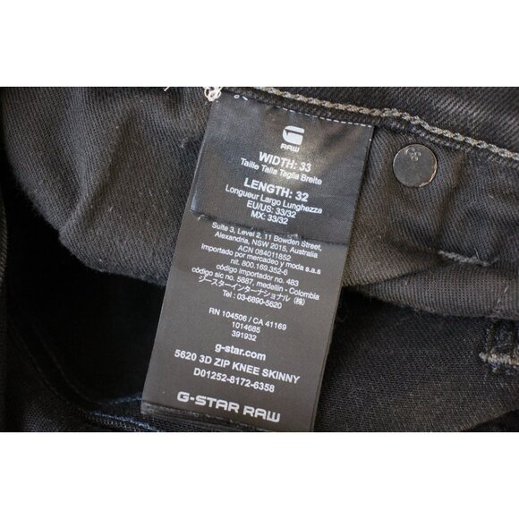 G-Star Raw Mens 33 x 32 5620 3D Zip Knee Skinny Jeans M1061 - Picture 5 of 5